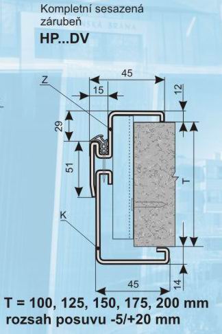 Ocelová zárubeň typ HP obložková